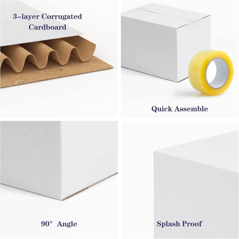 SPEPLA Shipping Boxes for Small Business, White 40 Pack 7x5x5 Inch Corrugated Cardboard Boxes for Packaging, Mailing, Storage - Image 5